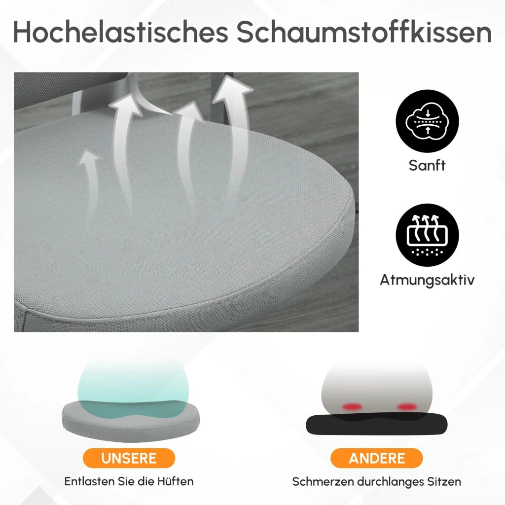 Sedia da ufficio ergonomica con poggiatesta e supporto lombare in plastica grigia 65 × 64 × 114-122 cm