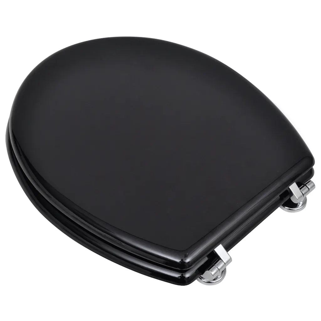 Sedile WC in MDF con Coperchio Design Semplice Nero CFW5471683