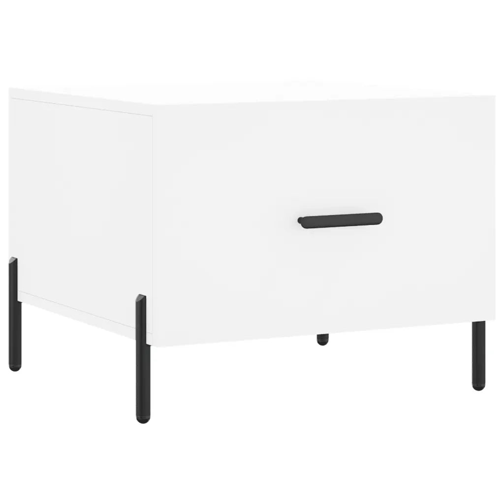 Tavolini da Salotto 2 pz Bianchi 50x50x40 cm Legno Multistrato 829413
