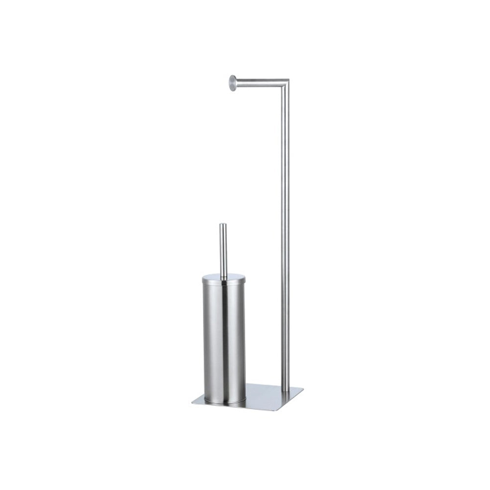 PIANTANA PORTA ROTOLO E SCOPINO BAGNO ACCIAIO SATINATO 20x20xh.70,5 cm FERIDRAS