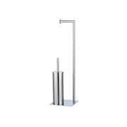 PIANTANA PORTA ROTOLO E SCOPINO BAGNO ACCIAIO SATINATO 20x20xh.70,5 cm FERIDRAS