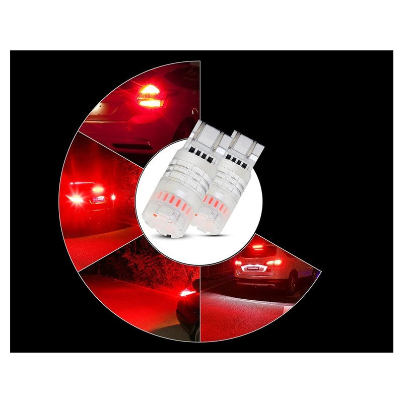 Lampada Led T20 7443 7440 Canbus Rosso 12V No Polarita IP67 Illuminazione 360 Gradi
