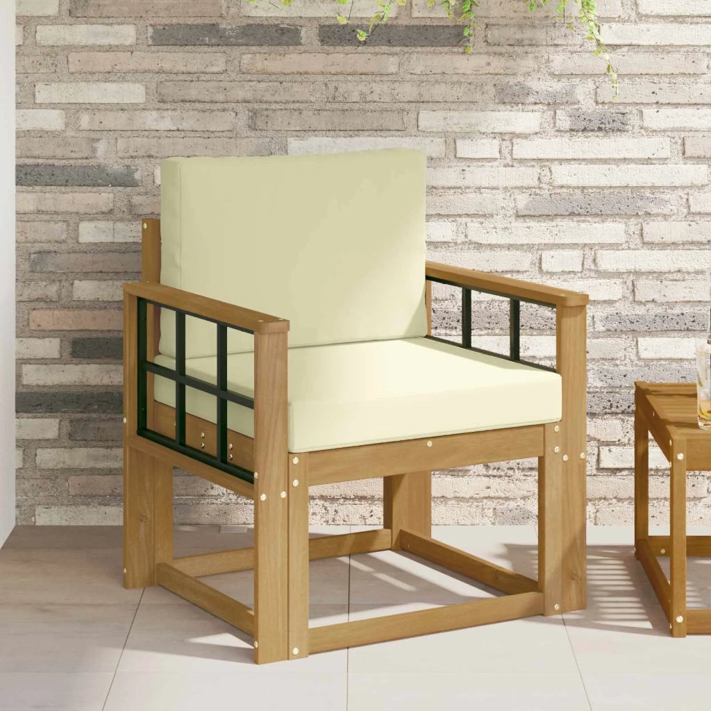 2 Pezzo Set di divani da esterno Poliestere Bianco e Crema 3438984