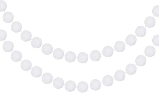 Bolslinger decorativo a forma di pompon - 2m lungo - 24 palline - decorazione per festa di Natale e compleanni