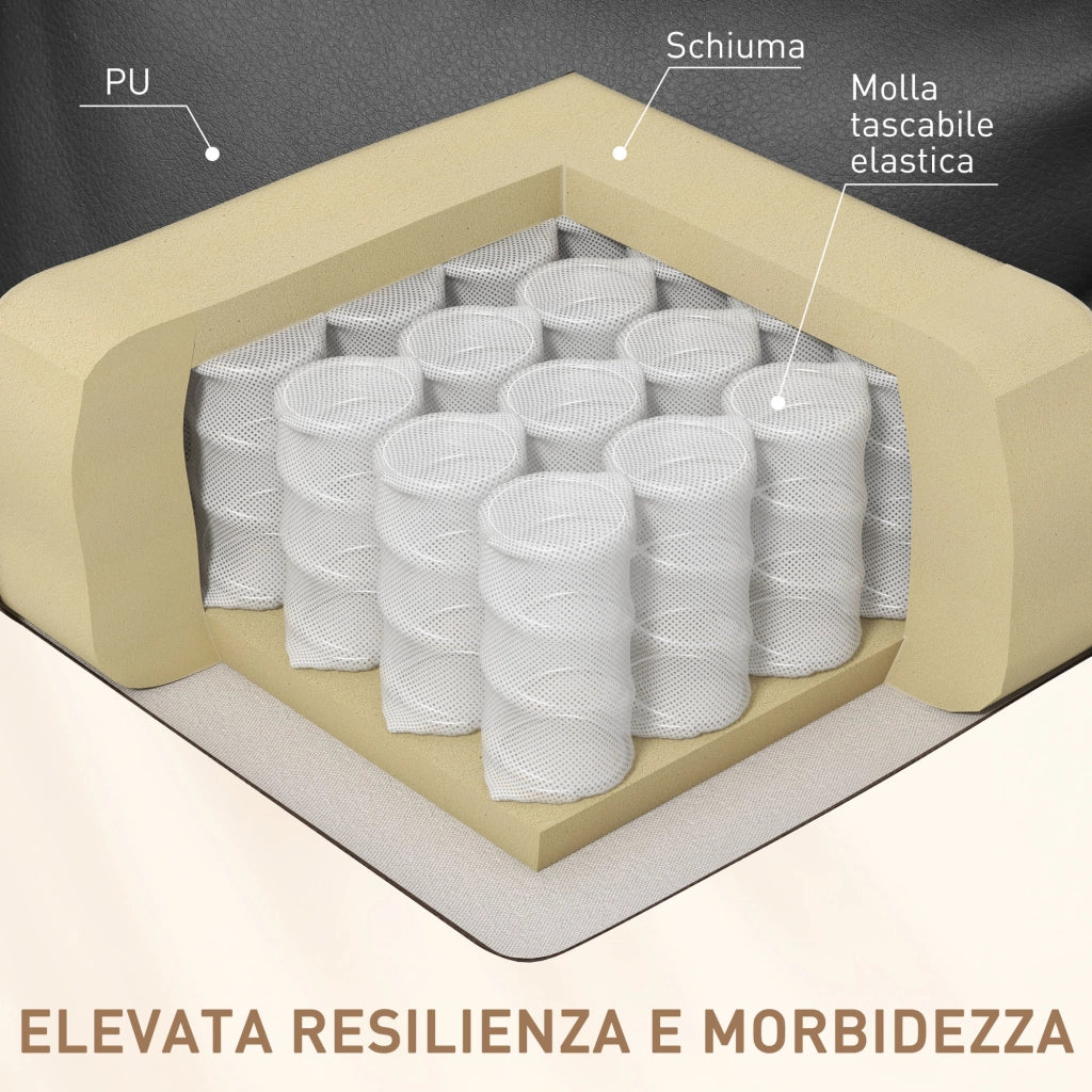 Poltrona Reclinabile Massaggiante Girevole con Dondolo ¨C zephmum ¨C Pelle PU, Nero