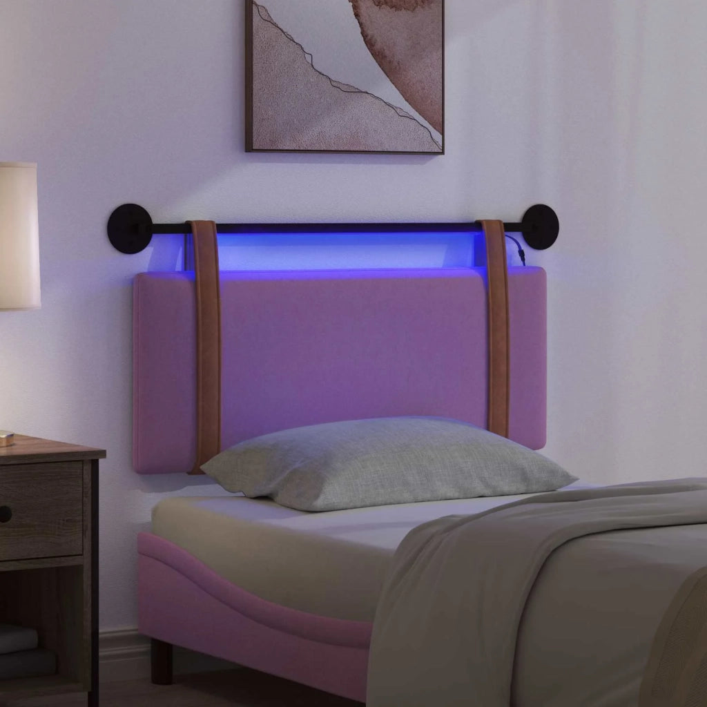 Testiera sospesa Con luce LED Rosa PU Antico 3423904