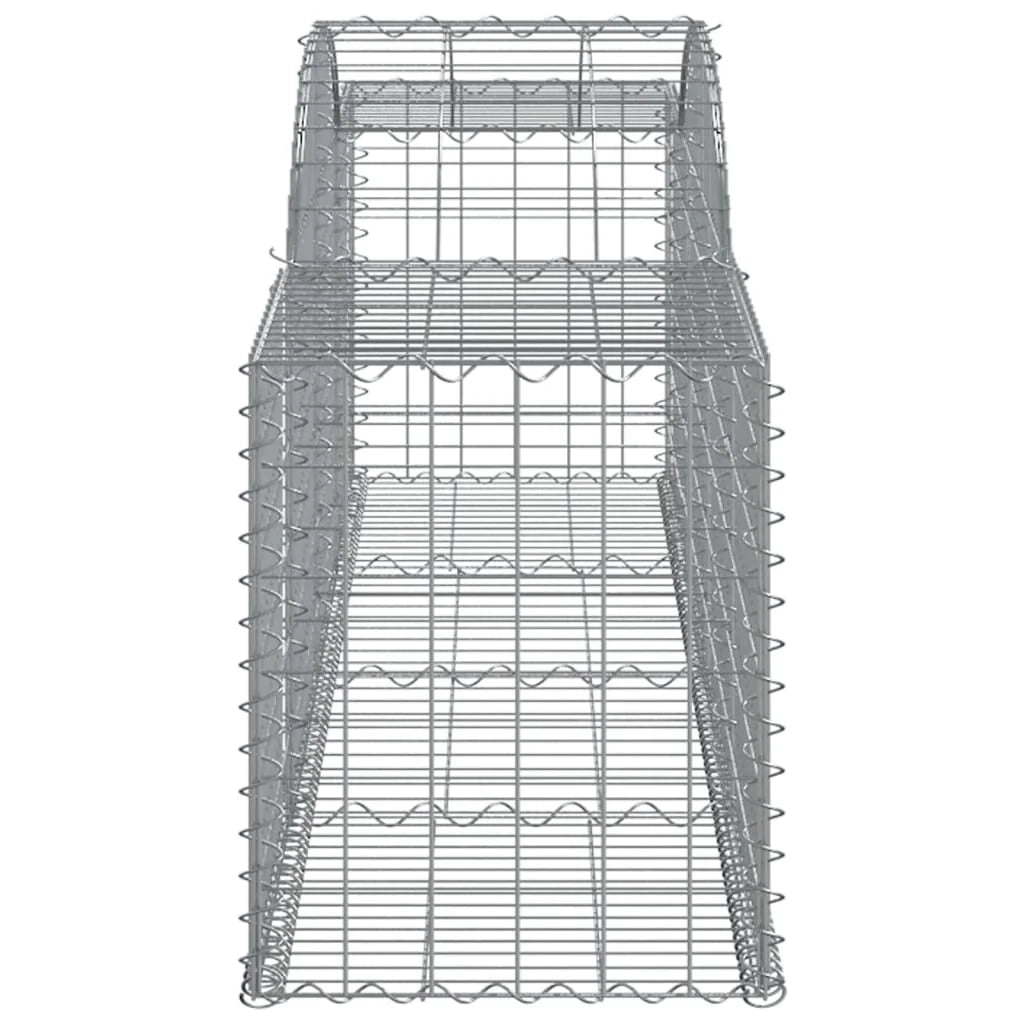 Set di 4 gabbioni ad arco per recinzione gabbia o muro di contenimento 300 x 50 x 60/80 cm ferro zincato argento 02_0041472