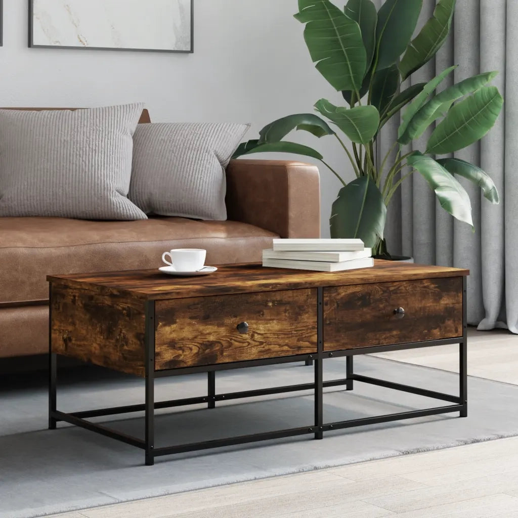 Tavolino da salotto | Tavolino da caff¨¨ | Tavolino da Soggiorno Rovere Fumo 100x51x40 cm Legno Multistrato