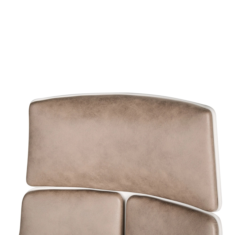 Sedia da ufficio in tessuto beige sabbia girevole per computer da scrivania Seduta regolabile Schienale reclinabile