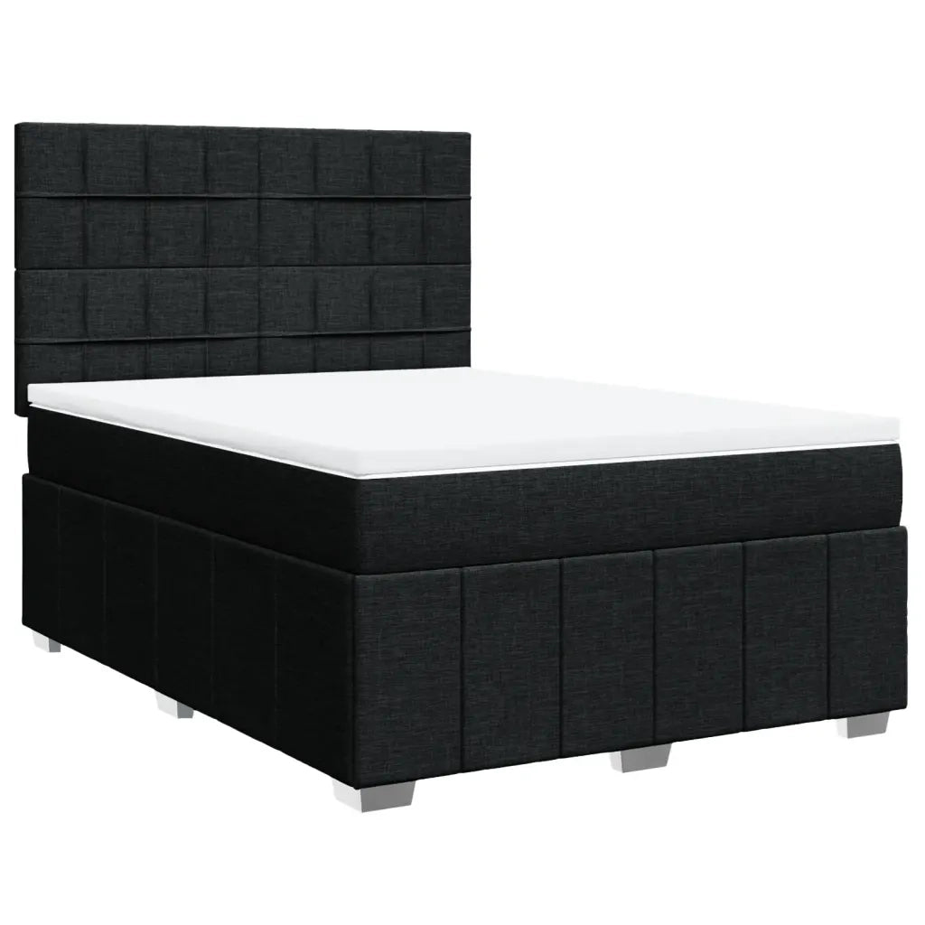 Giroletto a Molle con Materasso Nero 140x190 cm in Tessuto 3293965