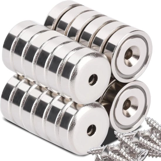 Magneetti a forma rotonda con foro - magneti neodymium - 24 pezzi