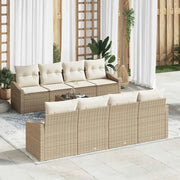Set di divani con cuscino 7 pcs Beige e Crema polyrattan 3355320