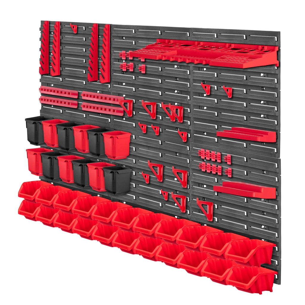 Pannello portautensili da parete KADAX 117x78cm 77El per officina, garage, vassoi e contenitori.