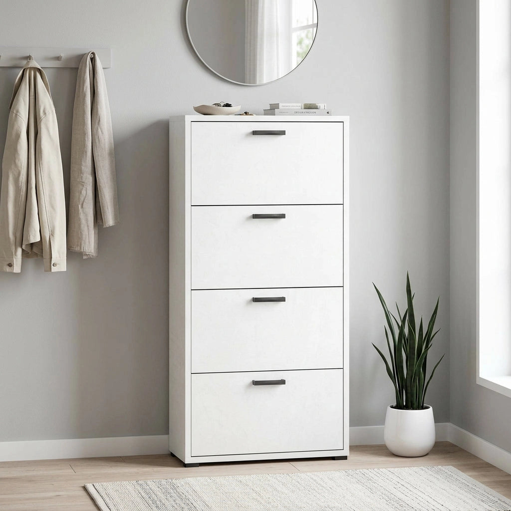 Scarpiera 4 ante a ribalta in Legno Composito cm 75 3x33x151 8 - WILLIS