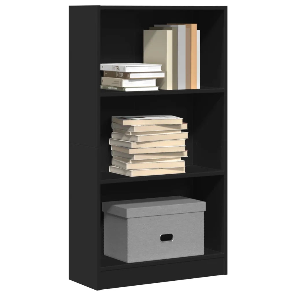 Libreria-Scaffale per Libri-Mobile di Stoccaggio Nera 60x24x109 cm in Truciolato