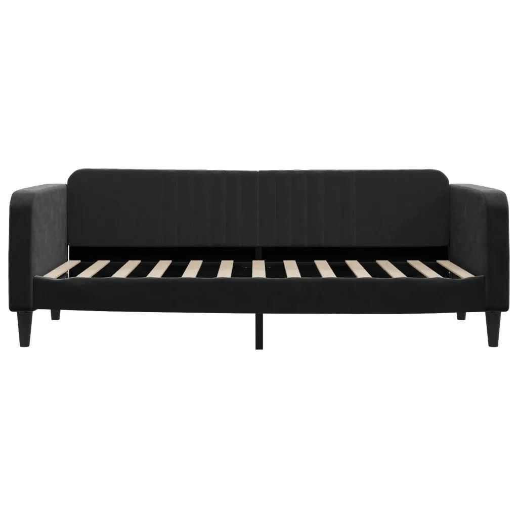 Divano Letto con Materasso Nero 90x200 cm in Velluto