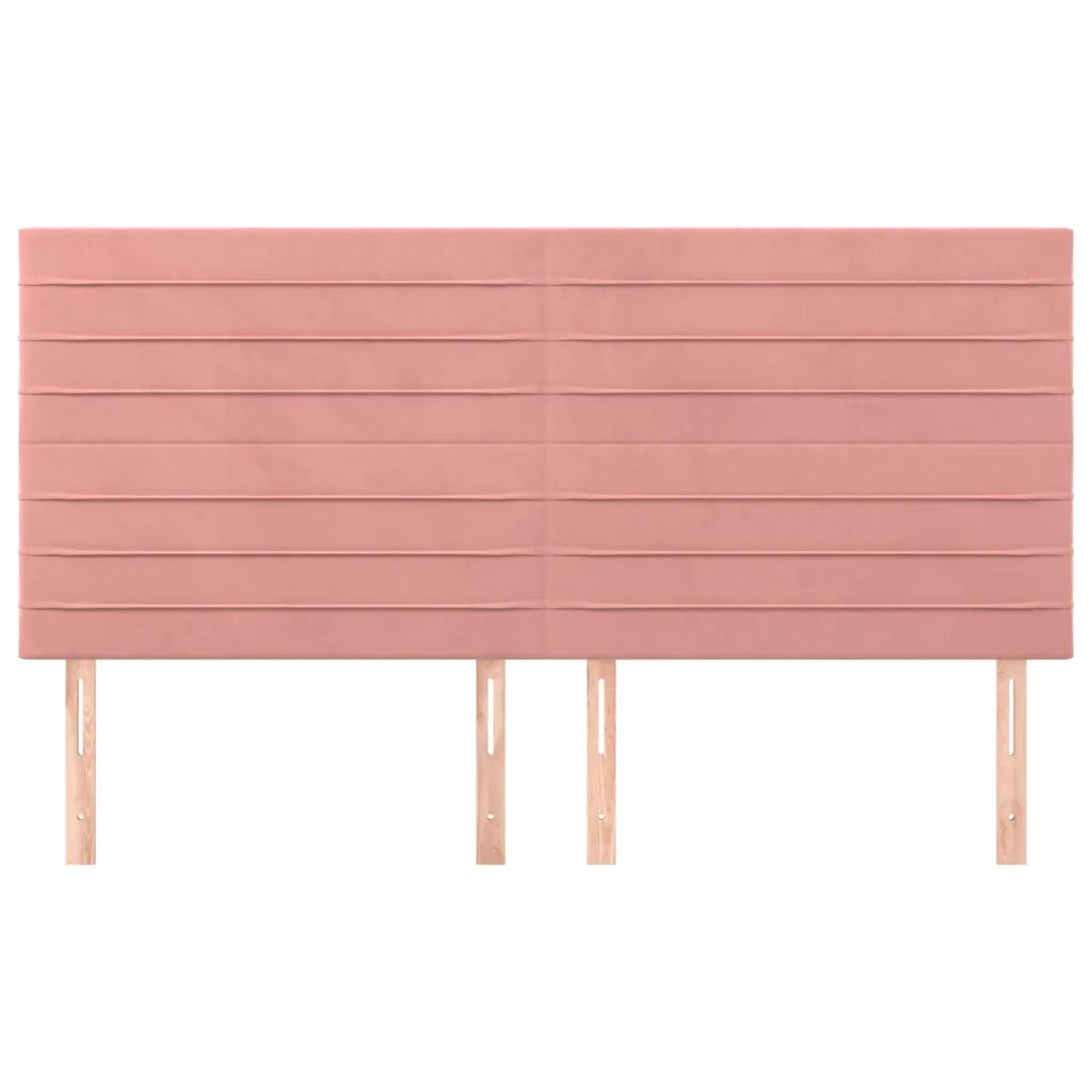 Testiera-Testata-Testiera Decorativa Rosa 180x5x118/128 cm Velluto 293547