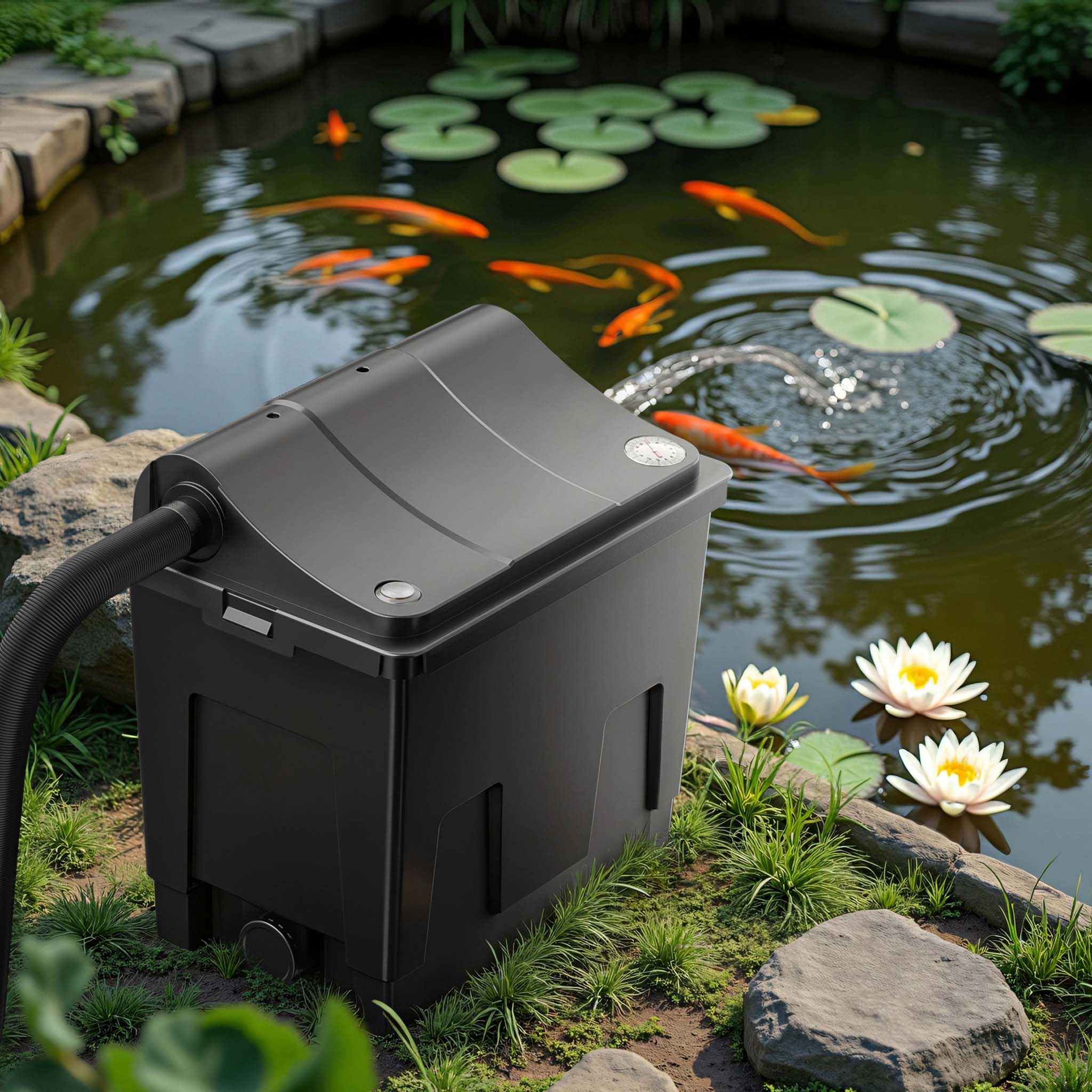 Filtro bio CBF-200A Sistema filtrante a 1 camera 6.000 l/h Materiale filtrante incluso