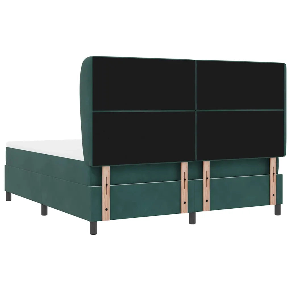 Letto a molle con materasso Verde Scuro 200 x 180 cm Velluto 3340889