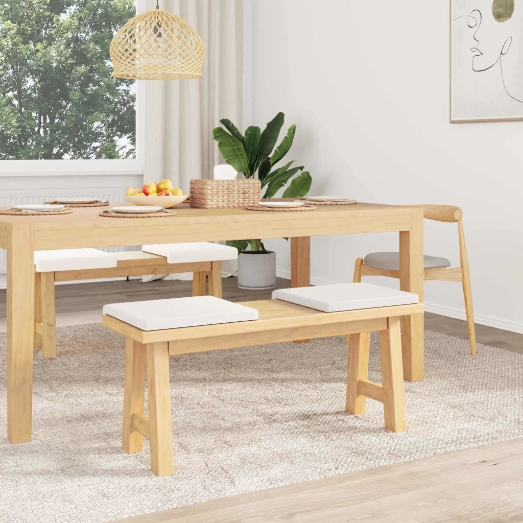 Cuscino per panchina 4 pcs Tessuto Bianco Profondità 35 cm 42043095