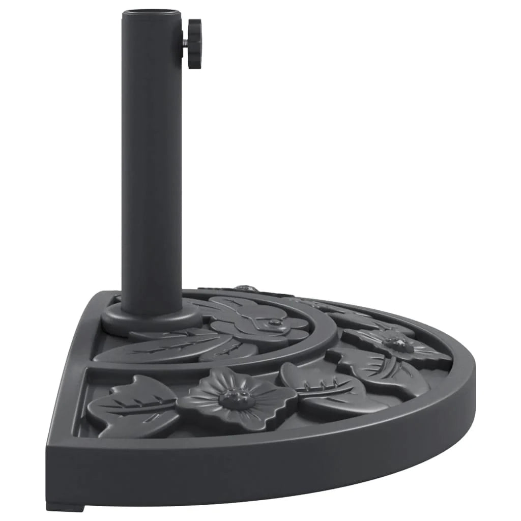 Base per ombrellone semicircolare 49 x 31 x 31 cm soluzione stabile per terrazza motivo floreale nero PE 02_0056641