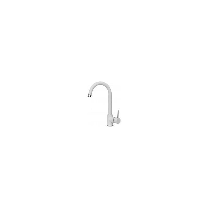Elleci Miscelatore Trail Plus Granitek Bianco Soft Monocomando con Canna Girevole e Doccetta Estraibile