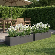 Vaso da giardino 2 pz Antracite 100 x 20 x 20 cm 8005181