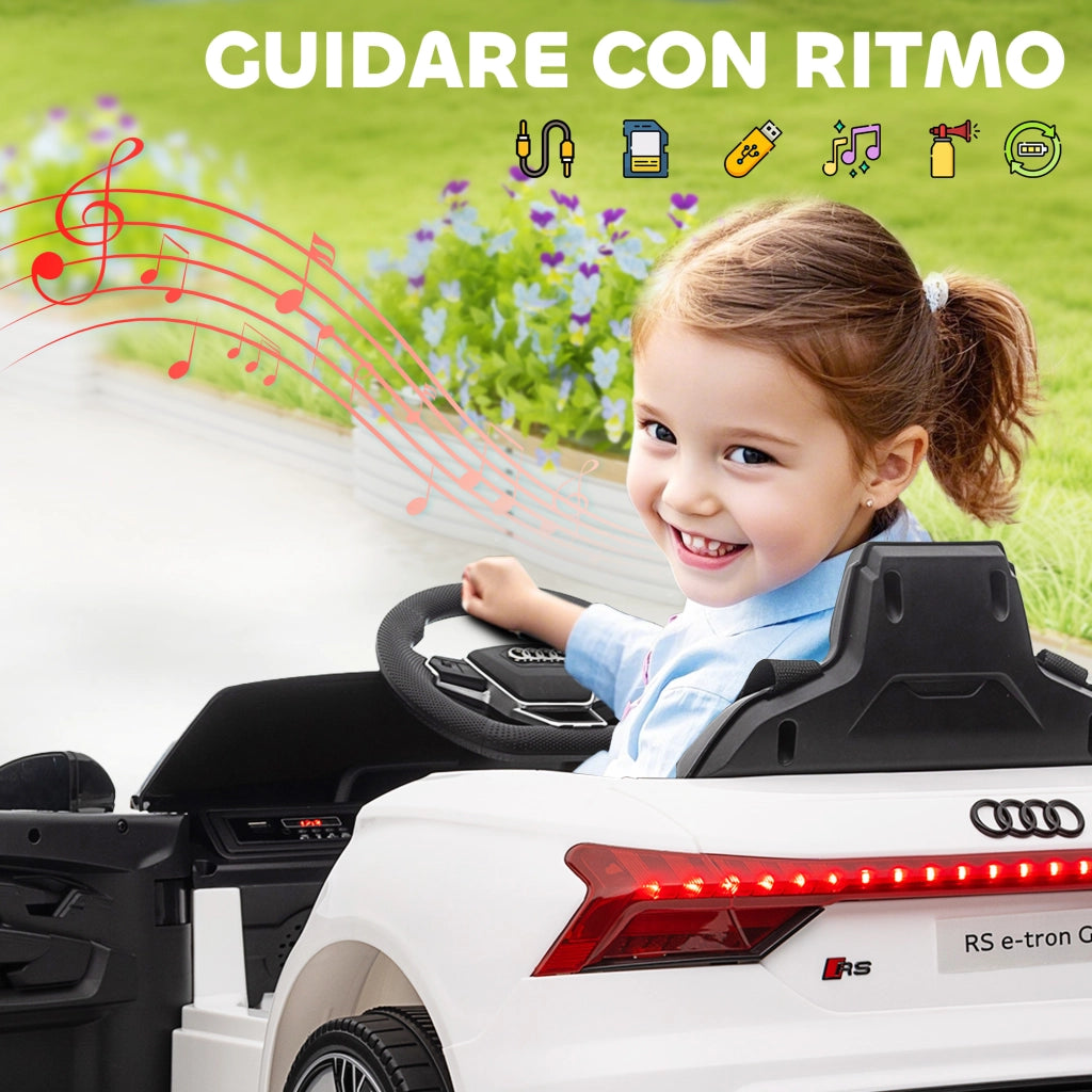 Auto Elettrica Bambini con Telecomando ¨C zephmum ¨C Bianca e Nero 103x58x41 cm