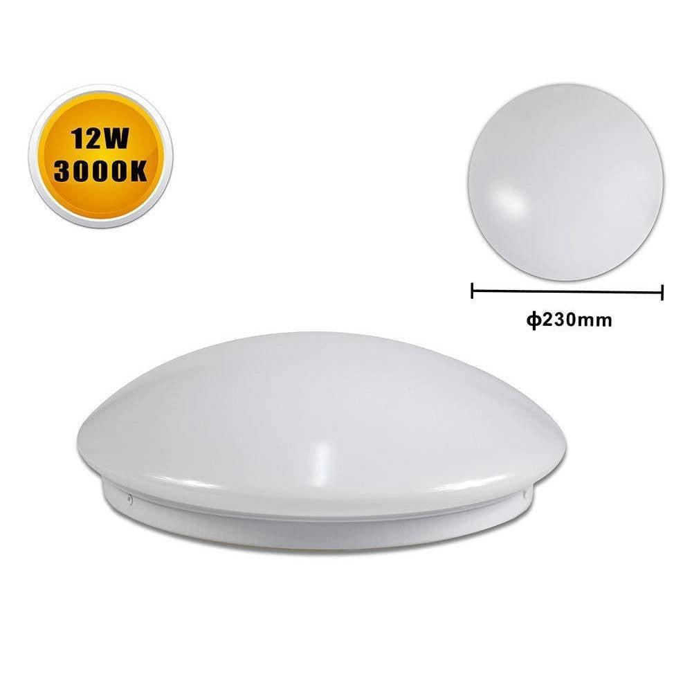 Trade Shop - Plafoniera Da Soffitto Bianca 12 Watt 24 Led Small Luce 3000k 4000k 6500k C-01-s - -bianco Caldo      -