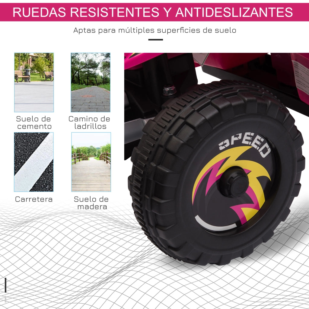 Quad Elettrico per Bambini 18-36 Mesi ¨C Zephmum ¨C Rosa 72x40x45,5 cm