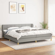 Giroletto a Molle con Materasso Grigio Chiaro 200x200cm Tessuto 3126829