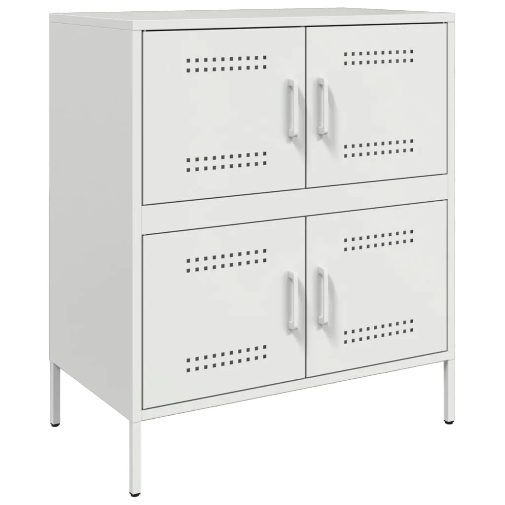 Buffet credenza cassettiera armadio mobile contenitore organizer per cucina soggiorno salotto 68 x 39 x 79 cm acciaio bianco 02_0030393