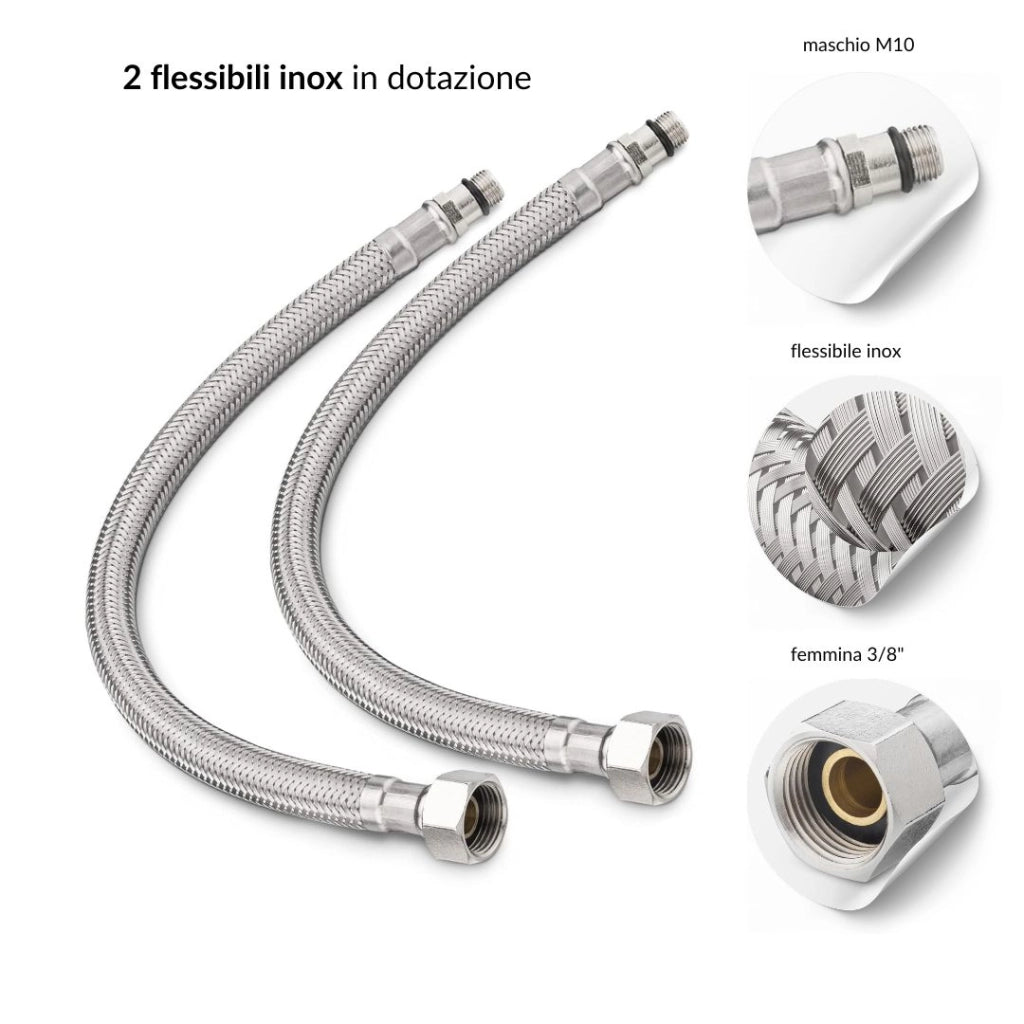 Coppia di miscelatore rubinetto bidet e miscelatore lavabo linea puma nero opaco