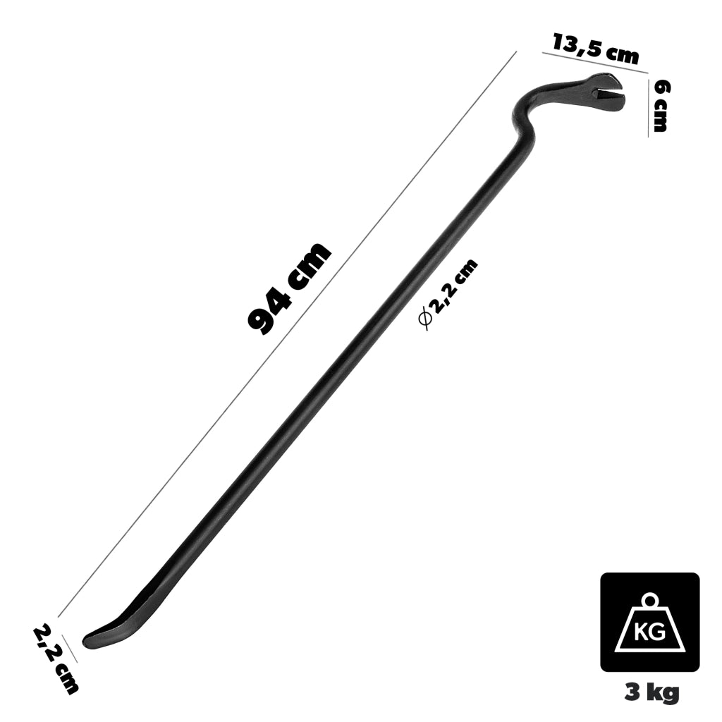 KADAX Forged Crowbar Bent 900 Mm Breszka Brecha Nail Puller Construction Gripper