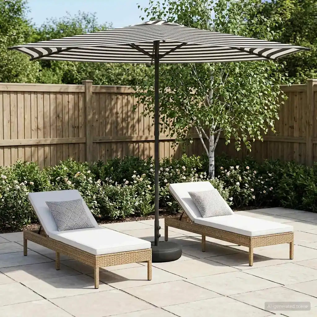 Ombrellone da giardino-Parasole da Giardino con Base 270 x 270 cm Poliestere 295931