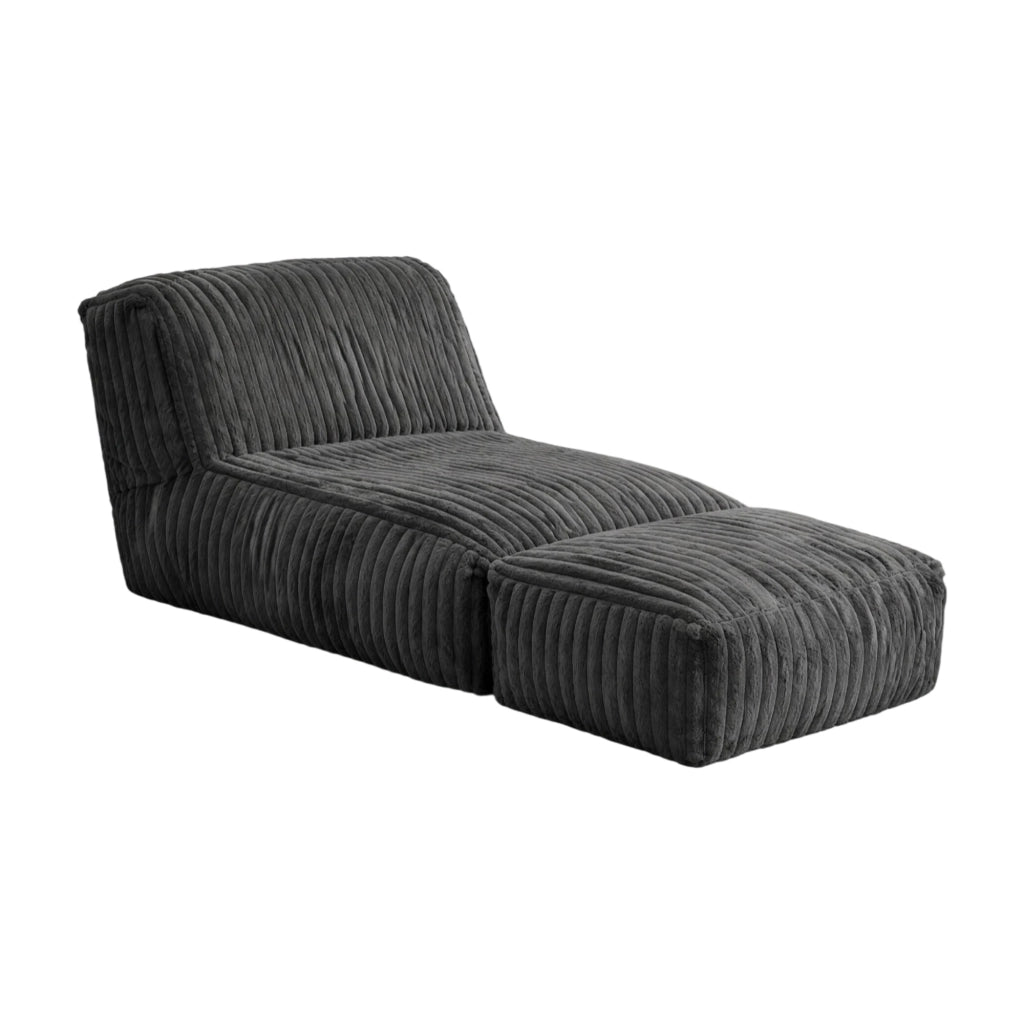 DIVANO LETTO Modulare da terra Grigio scuro in flanella
