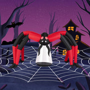 Decorazione Halloween, ragno Halloween gonfiabile, 313 x 130 x 150 cm, 2 luci rosse e 1 LED integrati, soffiatore incluso, decorazione per esterni e interni per giardino, cortile, casa