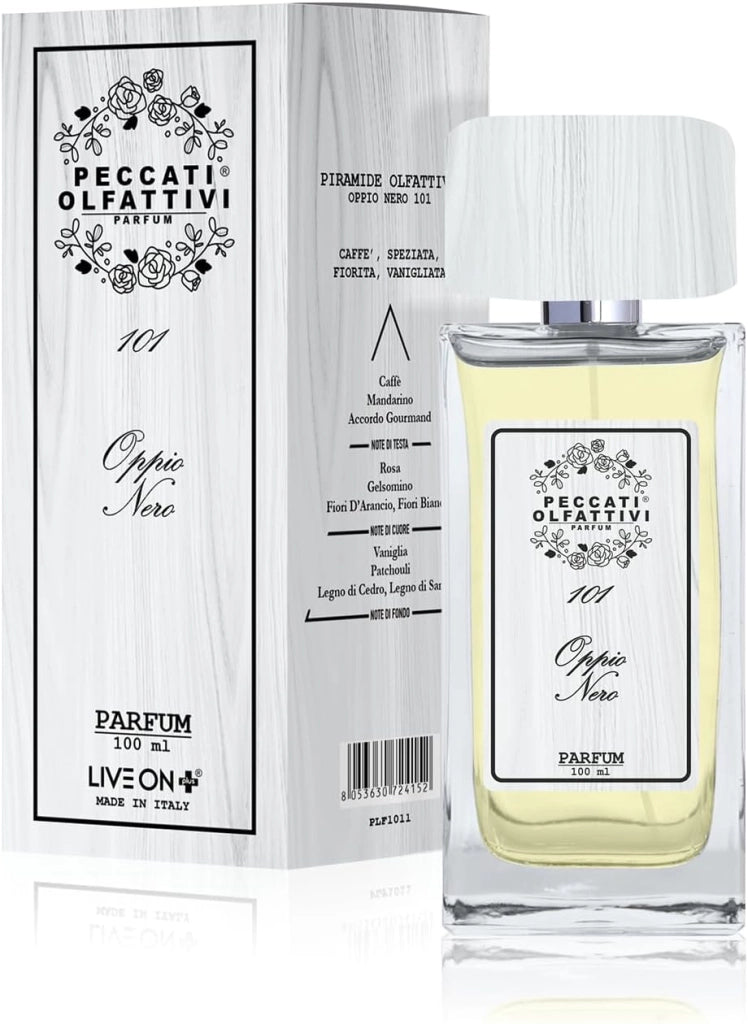 PECCATI OLFATTIVI N.101 Profumo Donna Equivalente Black Opium – Parfum 100 ml, 30% Essenza Pura, Fragranza Femminile Intensa e Persistente, Lunga Durata