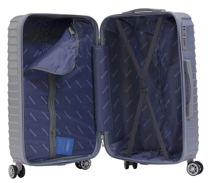 Trolley Valigia Grande Rigida in ABS 4 Ruote TSA Ravizzoni Calipso Silver