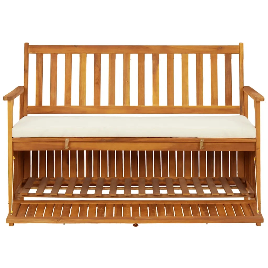 Cassapanca da Giardino in Legno Massello di Acacia 120x63x84 cm
