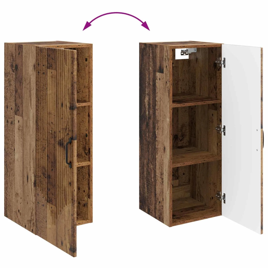 Mobiletto a muro Legno antico 33 x 34,5 x 90 cm