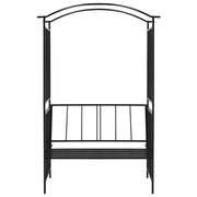 Arco da Giardino con Panca Nero 128x50x207 cm in Ferro 47093