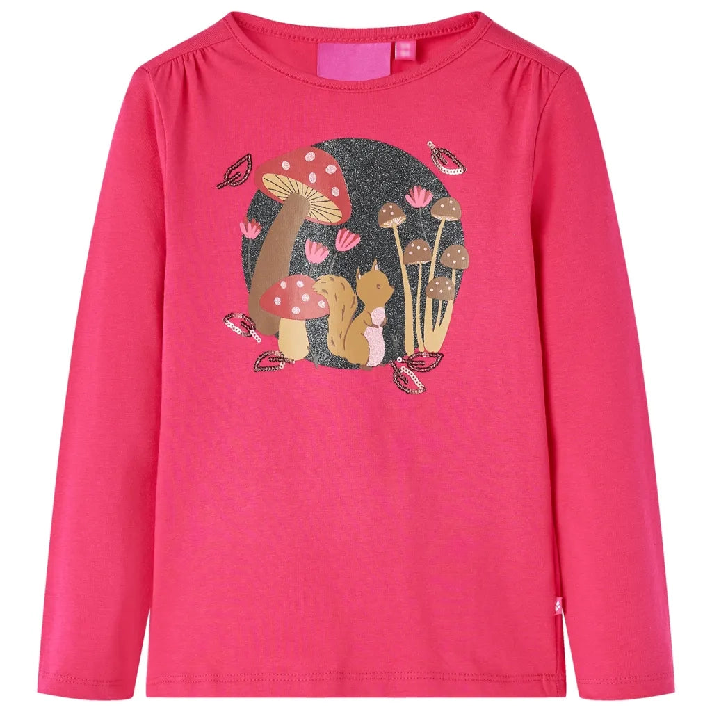 Maglietta da Bambina a Maniche Lunghe Fucsia 104cod mxl 84057