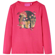 Maglietta da Bambina a Maniche Lunghe Fucsia 104cod mxl 84057