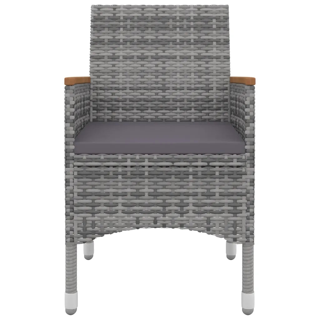 Set da Pranzo per Giardino 5 pz con Cuscini Polyrattan e Vetro cod mxl 42170