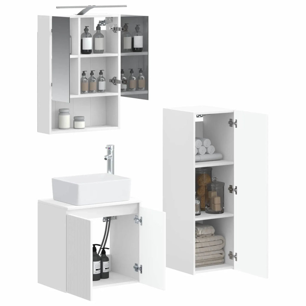 Set di mobili per il bagno 4 pcs Bianco 3407439
