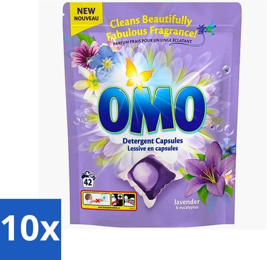 10 x Capsule Lavanda e Eucalipto - 42 Capsule - Lavanda e Eucalipto - Per la Lavanda dei Vestiti Colorati