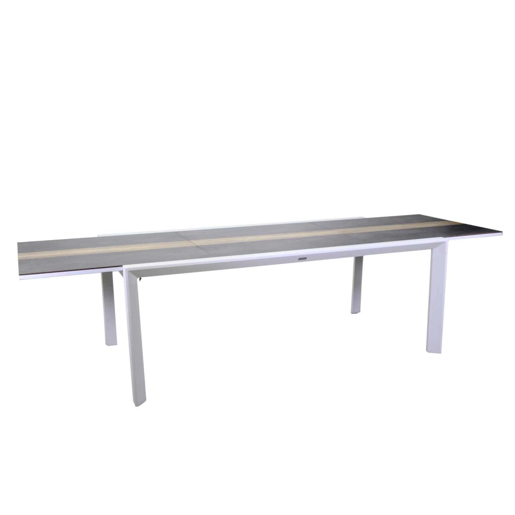 Tavolo Allungabile da Giardino 200/300,5x104xh76 cm in Alluminio Riverside Bianco