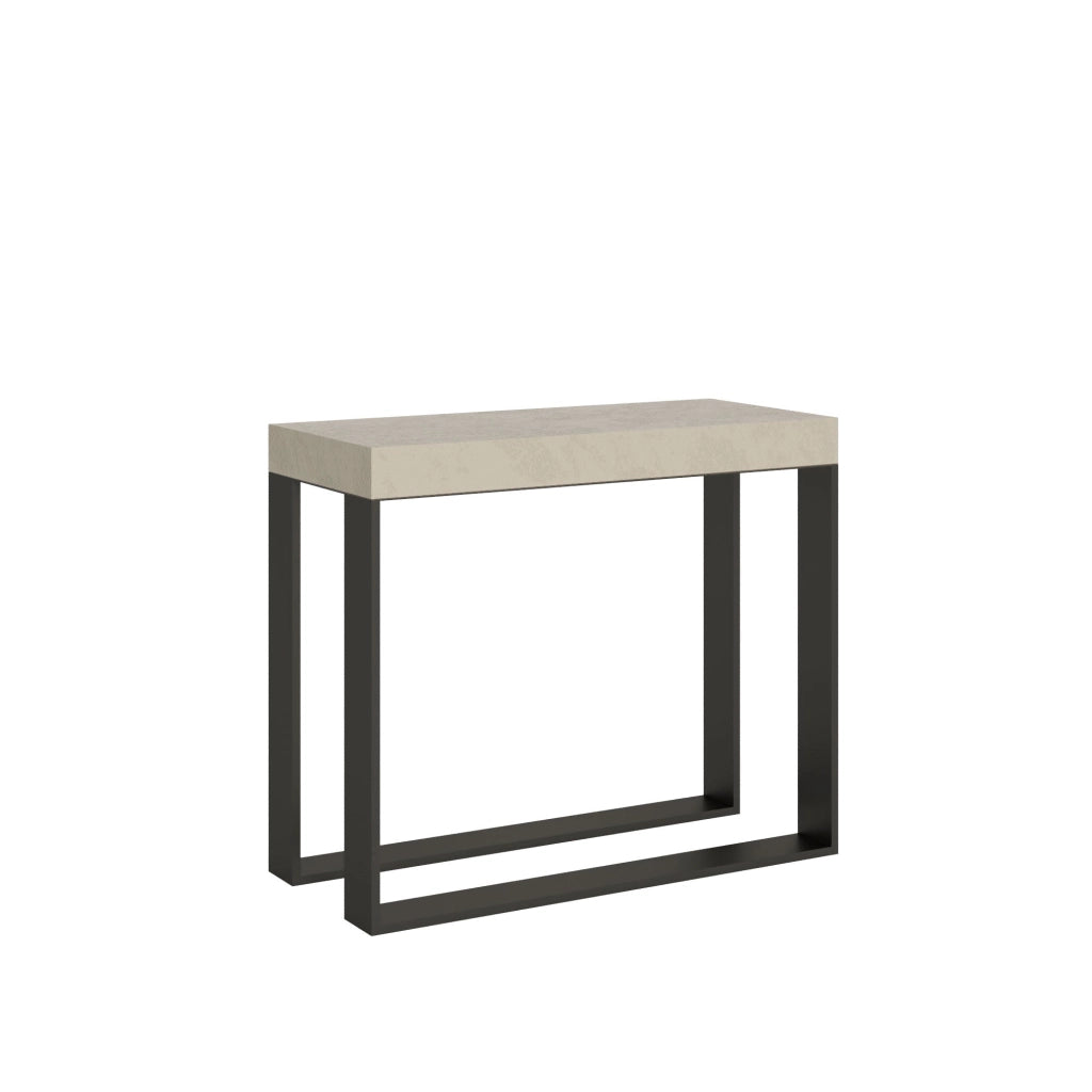 Consolle Allungabile 90-300x40x77 cm Elettra Cashmere Telaio Antracite