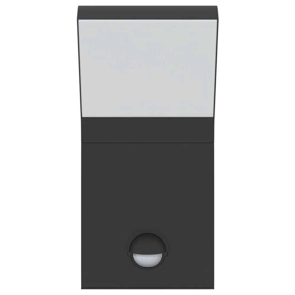 Set di 2 applique LED da esterno con sensore di movimento 10 x 15 x 22 cm alluminio nero 02_0056586